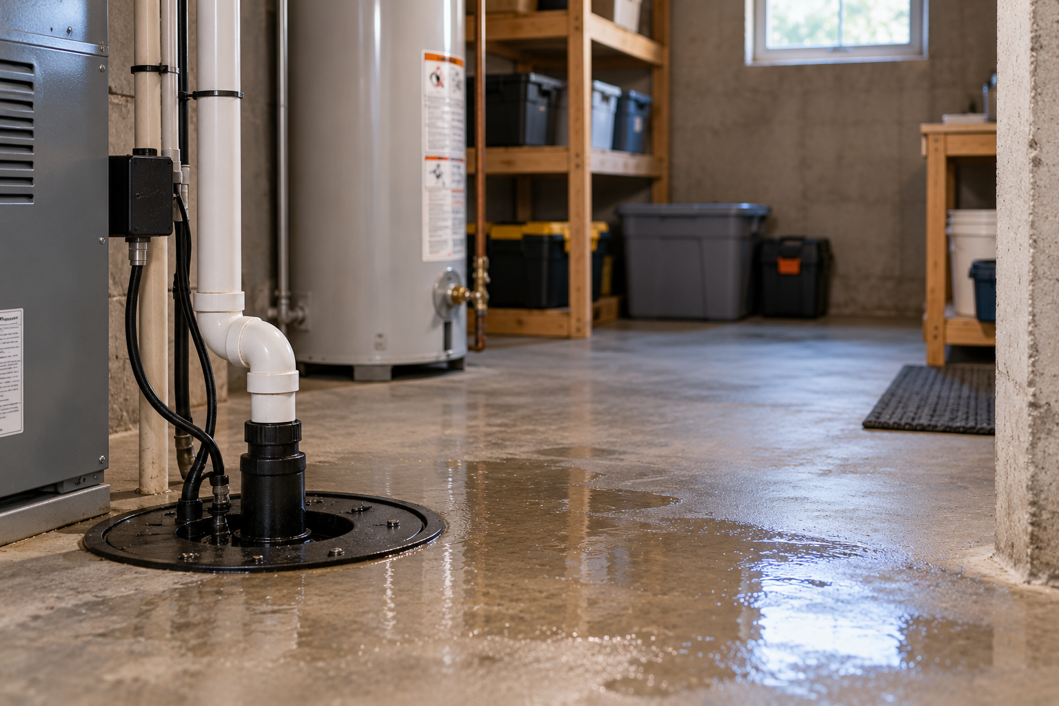 Wastewater backing up into a residential interior